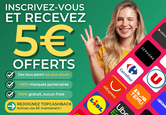 Bravo, vous bénéficiez de 5€ de bonus d'inscription.